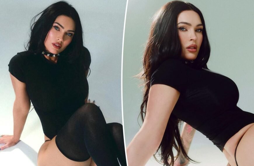 Megan Fox Shares a Bold Look on Instagram in a Corset Shirt and Garter, Pants Not Included