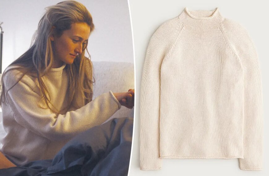 Sarah Pidgeon Wears a $98 J.Crew Sweater Inspired by Carolyn Bessette-Kennedy in 'Love Story'