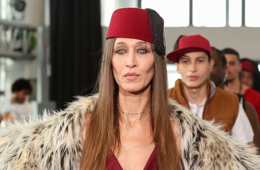 Alana Hadid Dazzles in Sheer Red Silk at Paris Fashion Week, Celebrating Body Positivity