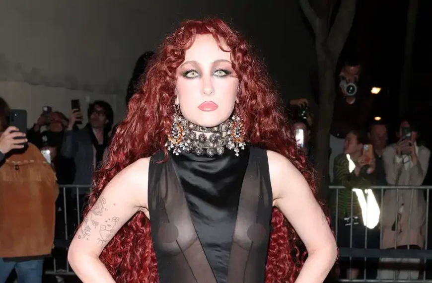 Chappell Roan Stuns in Sheer Dress and Backless Style with Lacy Thong at Paris Fashion Week