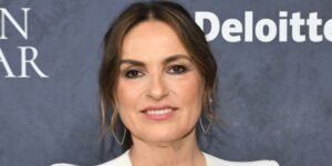 Mariska Hargitay Stuns in a Thigh-High Slit Dress with Charming Crystal Details