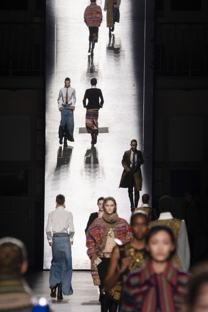 Bright green stilettos at Dior featured a water lily and its pad.