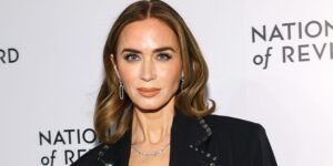 Emily Blunt Styles a Black Cutout Top with a Unique Twist