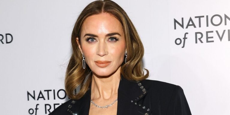 Emily Blunt Styles a Black Cutout Top with a Unique Twist