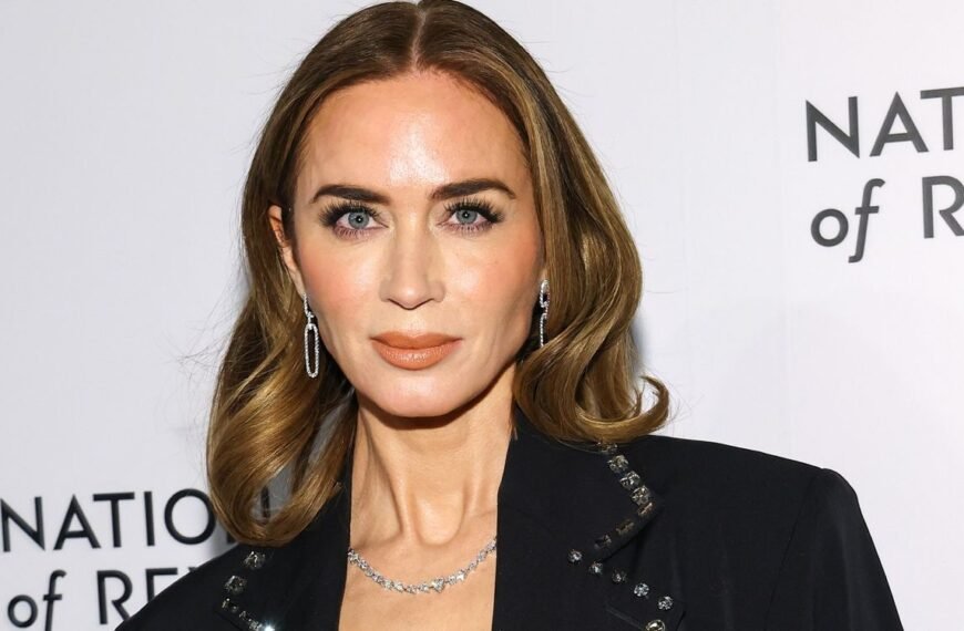 Emily Blunt Styles a Black Cutout Top with a Unique Twist