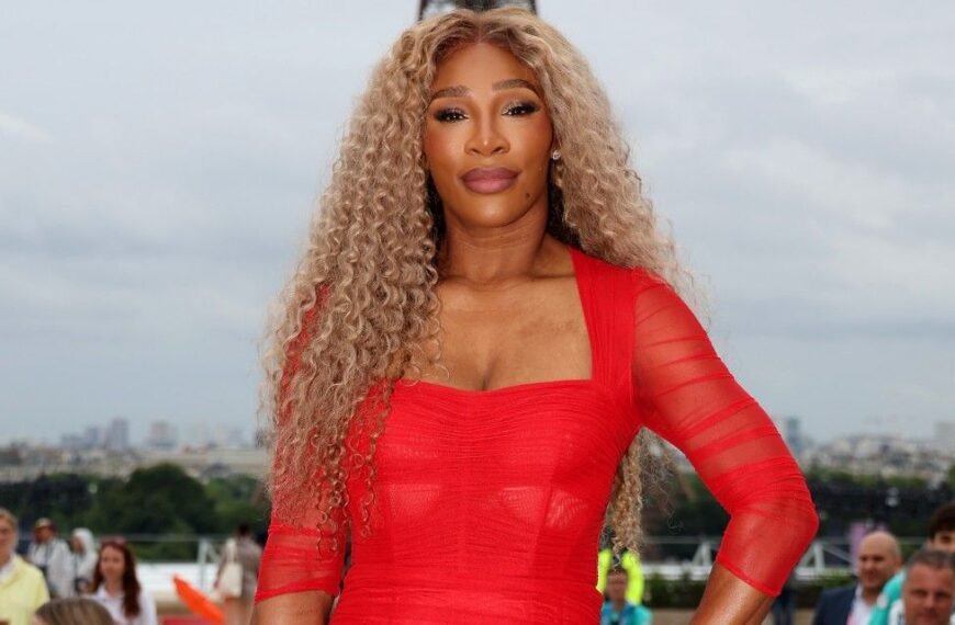Serena Williams Dazzles in Olive Green Swimsuit with a Surprise Footwear Pairing