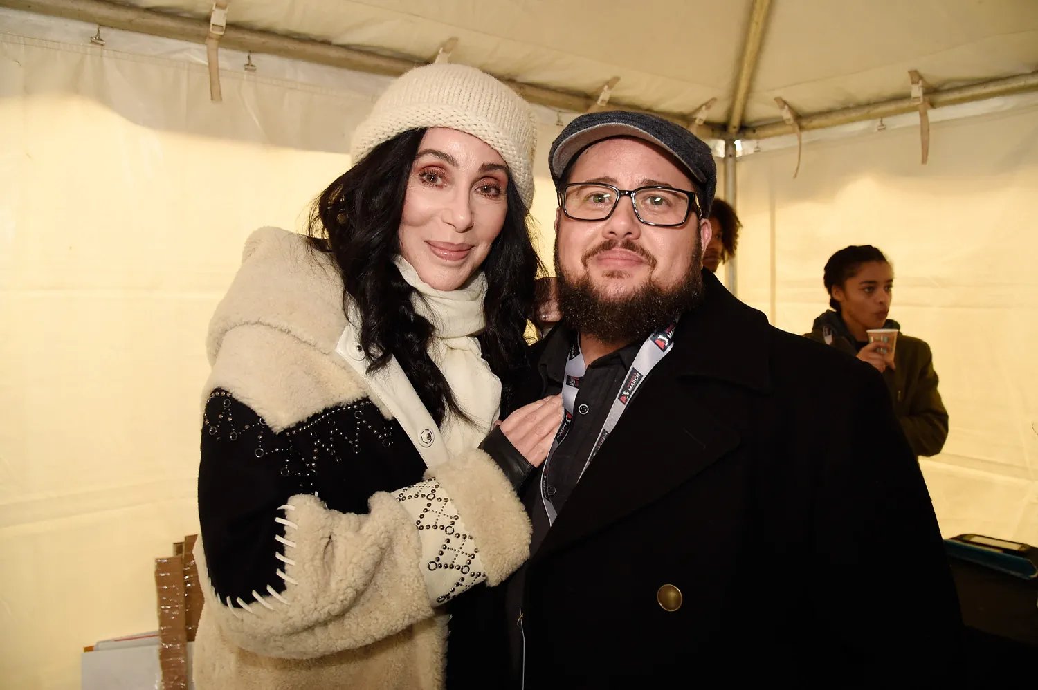 Cher and Chaz Bono at the Women's March on Washington in January 2017.