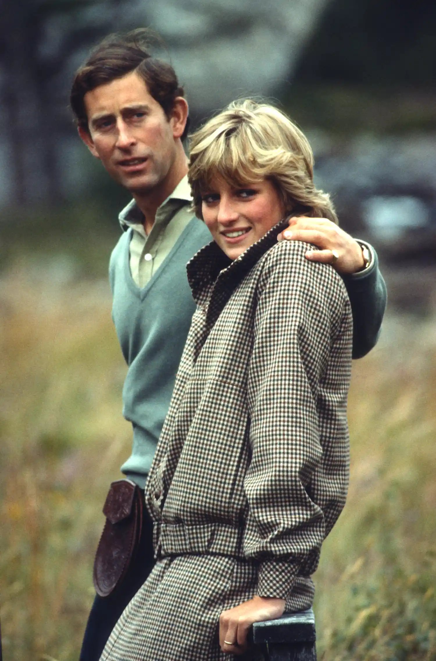Prince Charles and Princess Diana pose in the grounds of Balmoral Castle in 1981