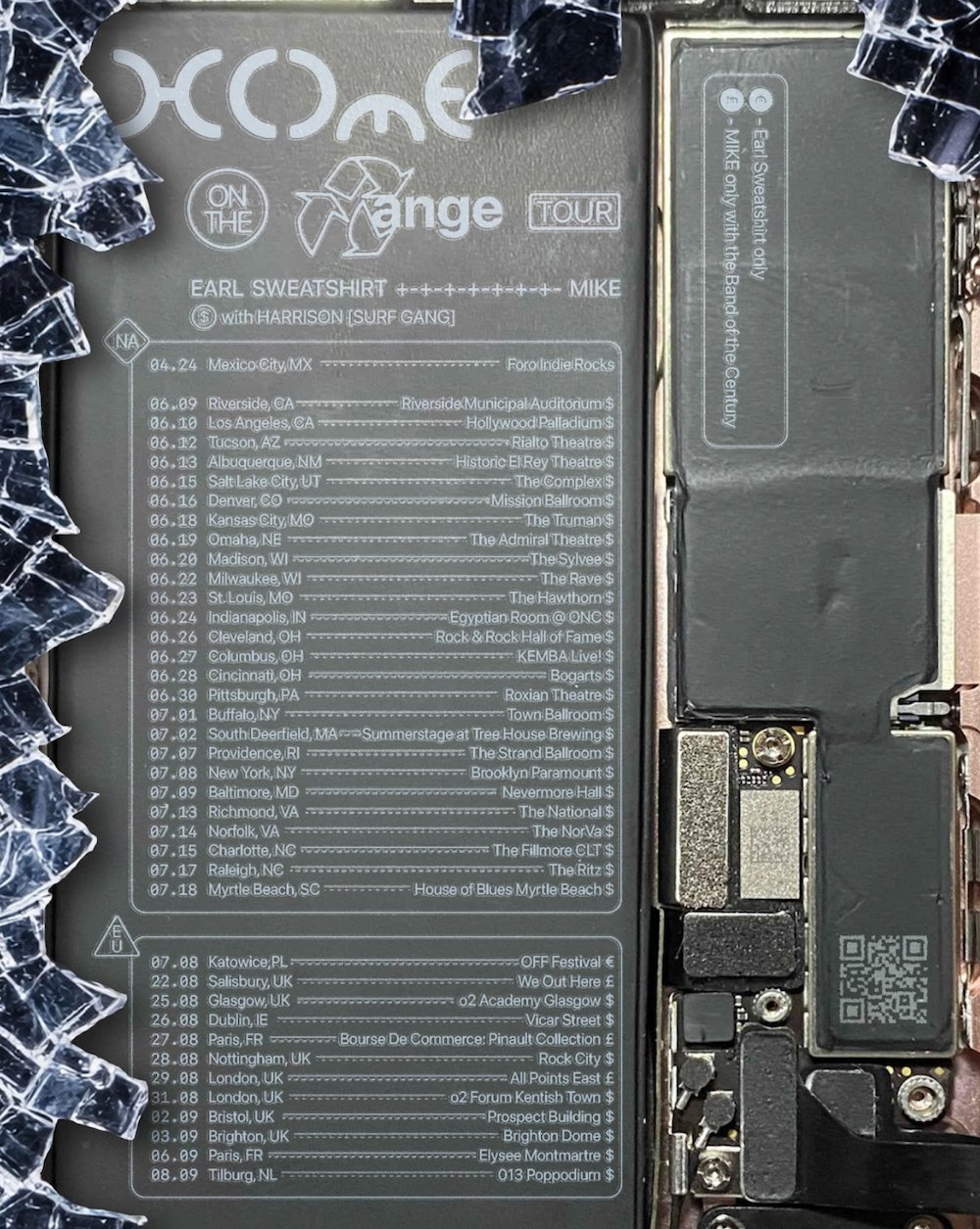 Mike, Earl Sweatshirt, and Surf Gang tour poster