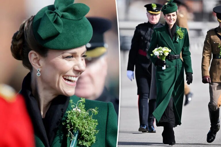 Kate Middleton Stuns in Head-to-Toe Emerald Alexander McQueen with Shamrock Accents