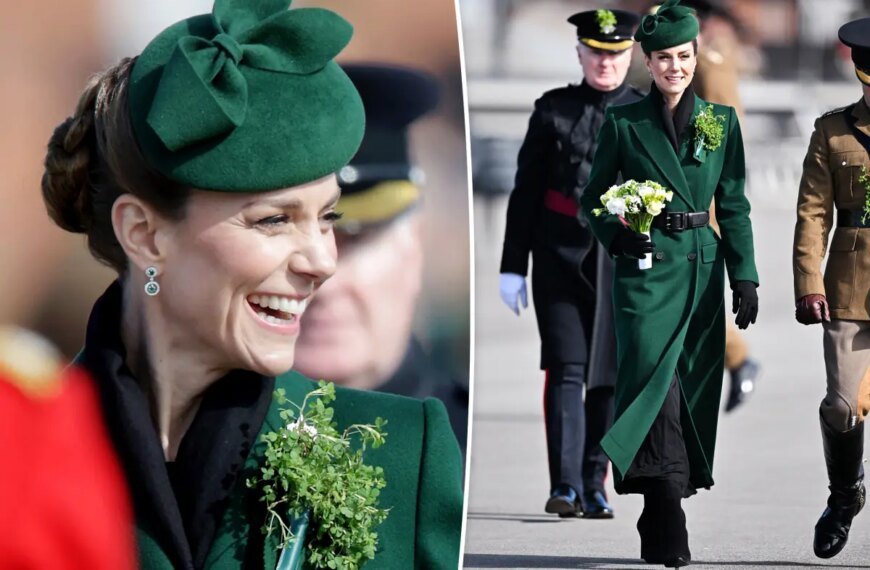 Kate Middleton Stuns in Head-to-Toe Emerald Alexander McQueen with Shamrock Accents