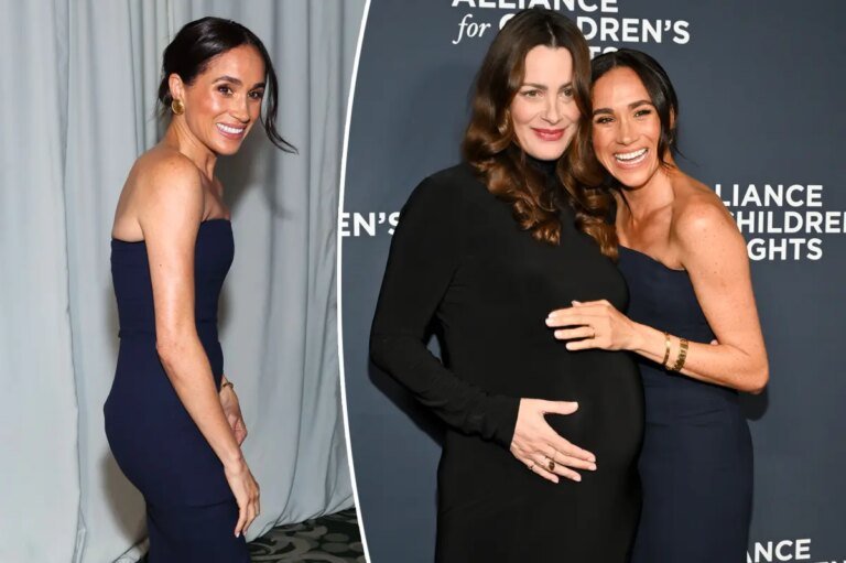 Meghan Markle Stuns in a Simple Strapless Ralph Lauren Dress at Charity Event