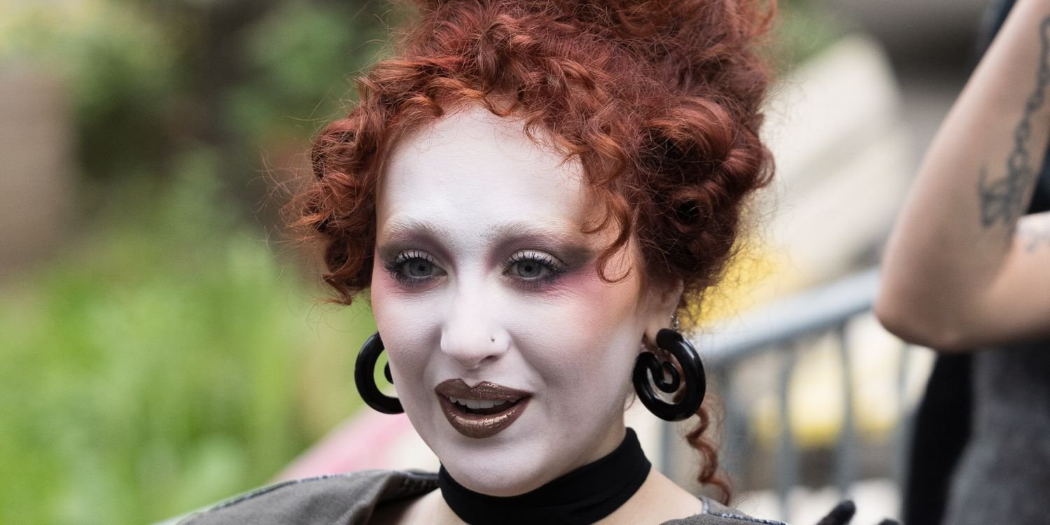 Chappell Roan Styles a Plunging Corset with a Chic Backless Skirt and Iconic Marge Simpson Hair