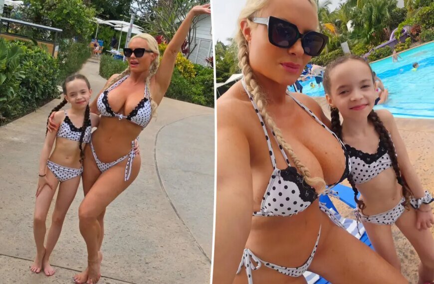 Coco Austin and Daughter Chanel Enjoy Matching Polka-Dotted Bikinis at 9 Years Old