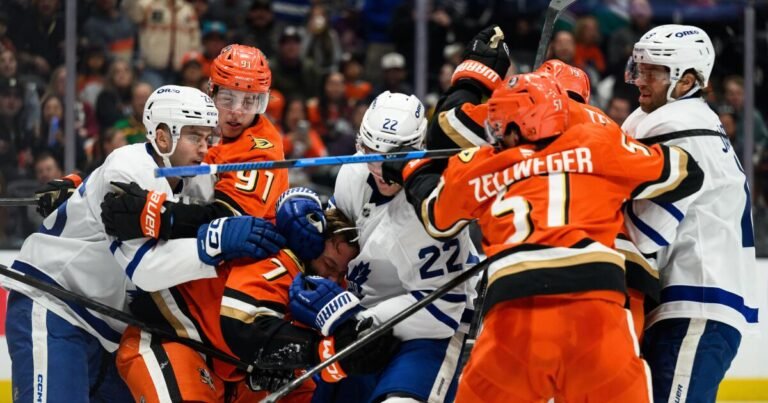 Ducks Fall to Maple Leafs in Overtime After Intense, Hard-Fought Game