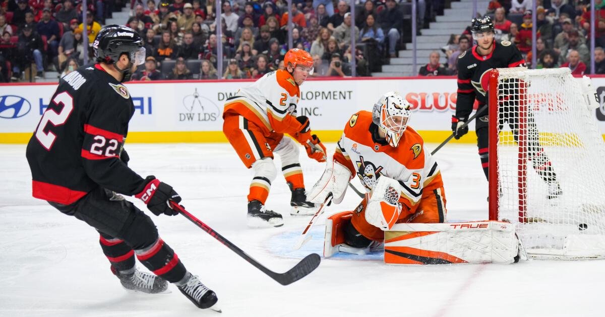 Ducks Struggle to Find the Net in Loss to Senators