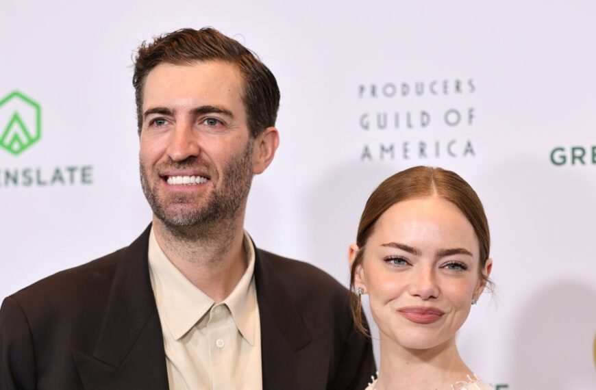 Emma Stone Shines in a Stunning White Gown on a Special Date Night with Husband Dave McCary