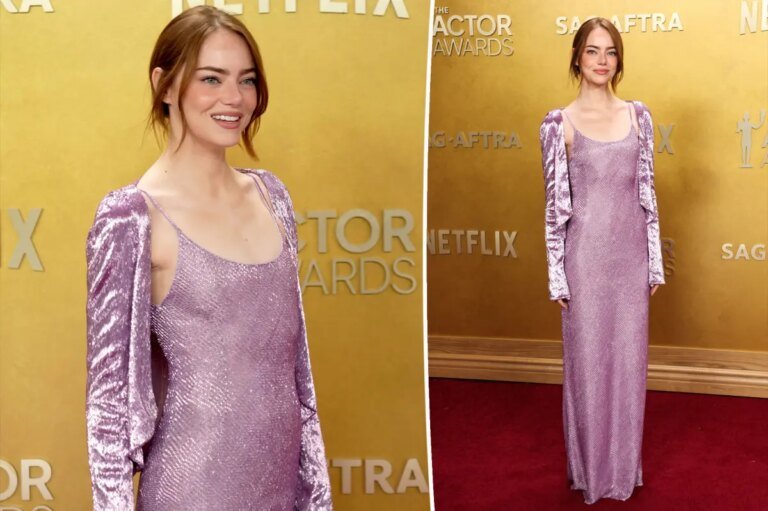 Emma Stone Stuns in a Stylish Cardigan on the Red Carpet at the 2026 SAG Awards