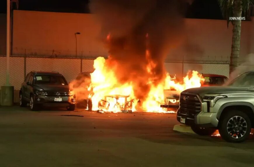 Fire Destroys 8 Vehicles at Northridge Toyota Dealership