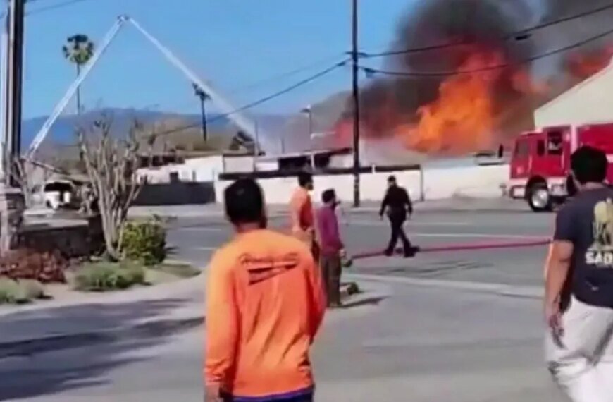 Fire in Riverside Intensifies Due to Strong Winds; One Firefighter Hurt