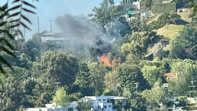 Firefighters Put Out Fire at a Hollywood Hills Home