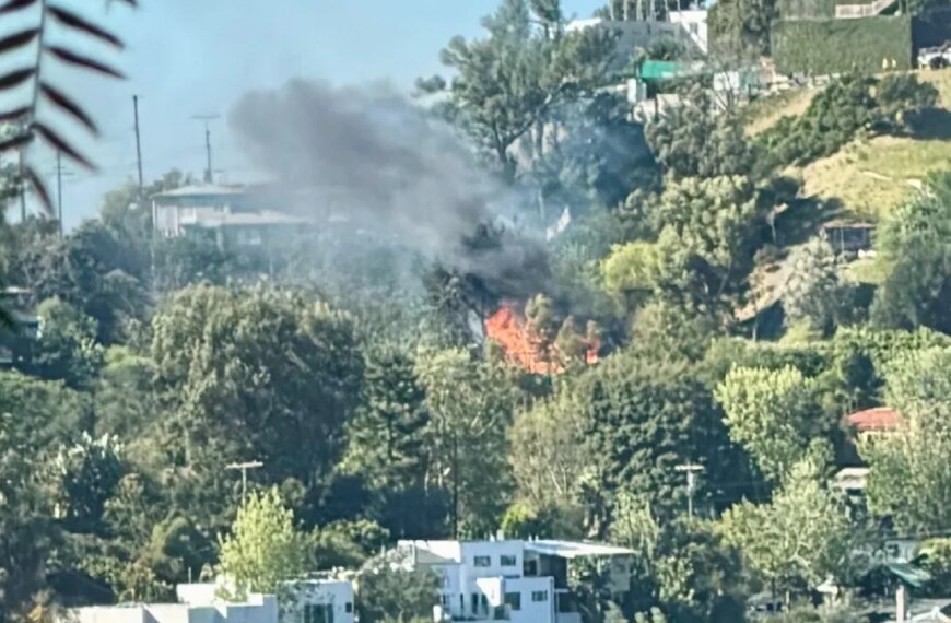 Firefighters Put Out Fire at a Hollywood Hills Home