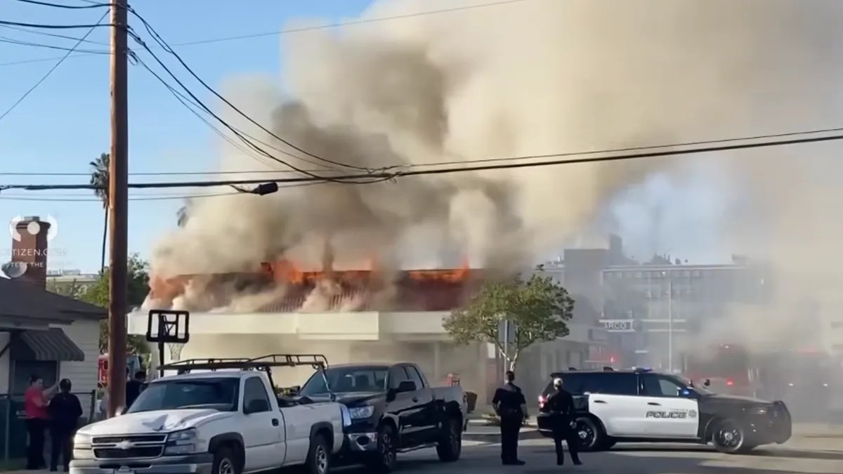 Firefighters Respond to Fire at Downtown Pomona Commercial Building