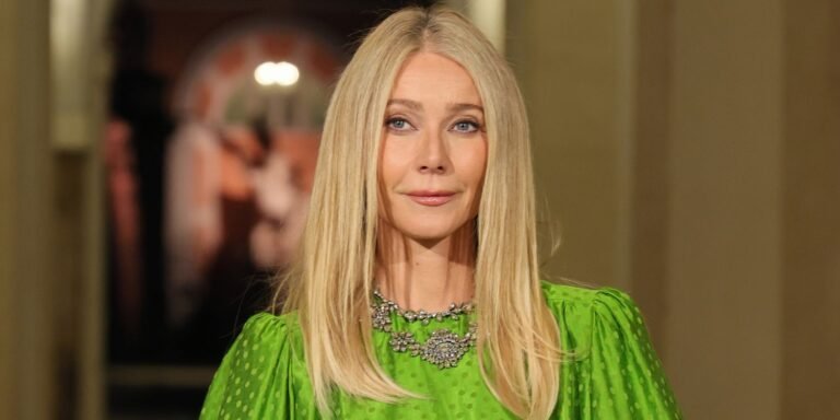 Gwyneth Paltrow Ditches Her Classic Style for a Fresh Lime Green Dress and White Tights