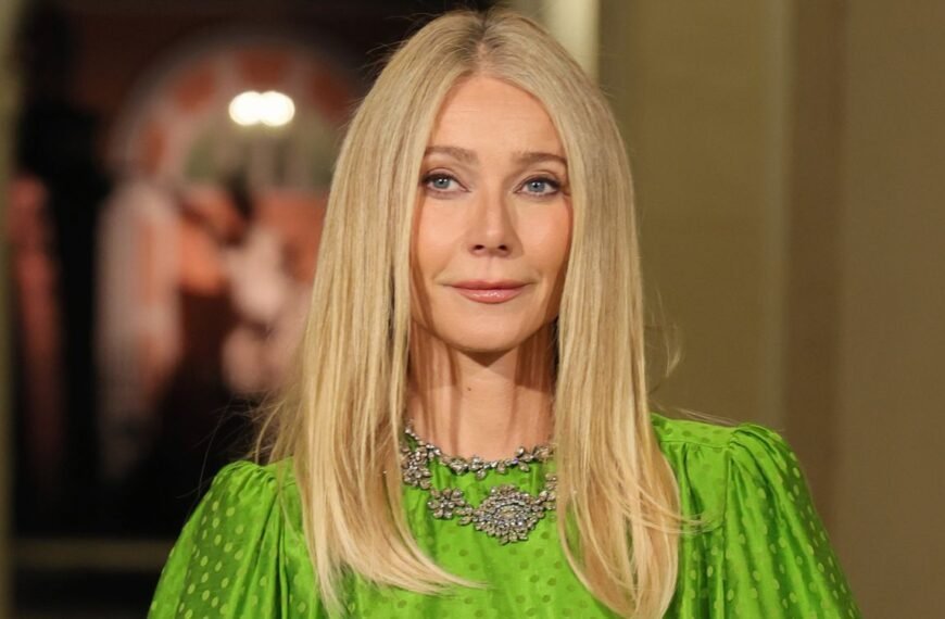 Gwyneth Paltrow Ditches Her Classic Style for a Fresh Lime Green Dress and White Tights