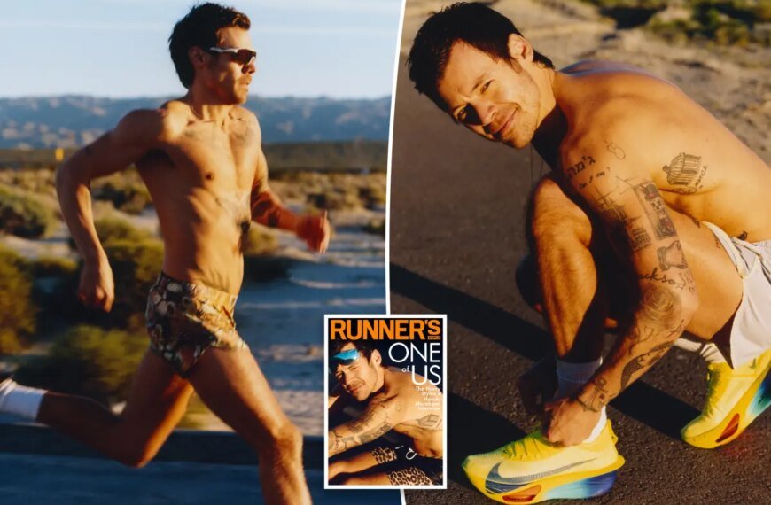 Harry Styles Struts His Stuff in Leopard Print Shorts and Showcases His Tattoos on Runner’s World Cover