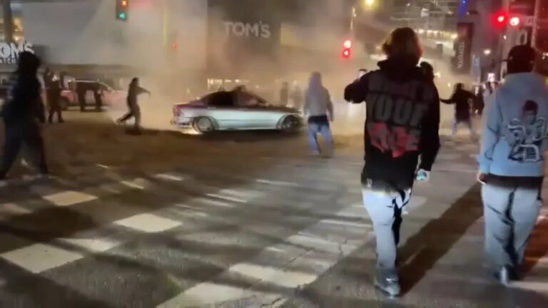 Injuries and Arrests Reported Following Downtown LA Street Takeover