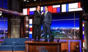 Jimmy Fallon Sings a Special Version of "My Way" for Stephen Colbert