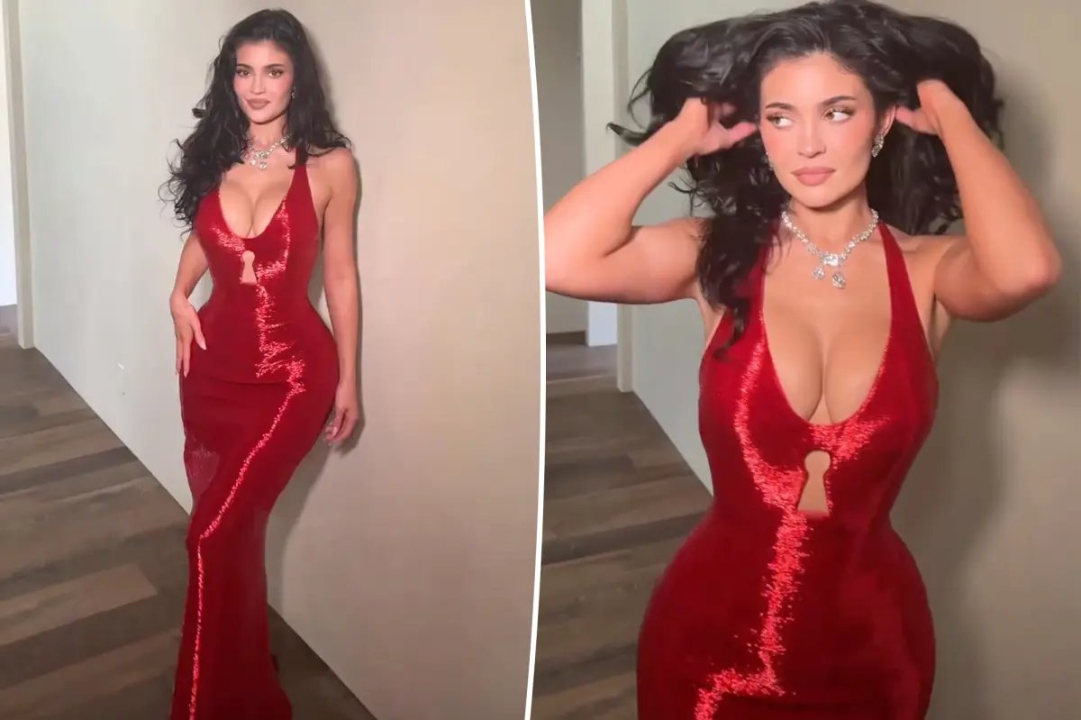 Kylie Jenner Stuns at the Oscars in a Dazzling Red Gown and 200 Carats of Diamonds