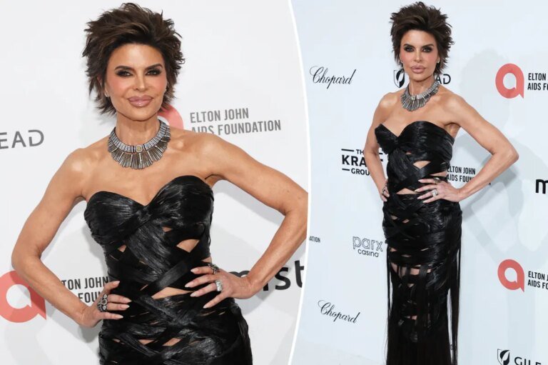 Lisa Rinna Impresses at the Oscars with a Stunning Dress Created from 11 Pounds of Hair Extensions