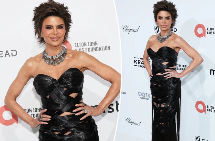 Lisa Rinna Impresses at the Oscars with a Stunning Dress Created from 11 Pounds of Hair Extensions
