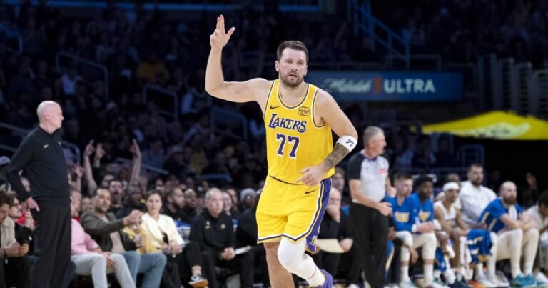 Luka Doncic shines with 44 points in win against the Pacers, joining a special group of Lakers legends