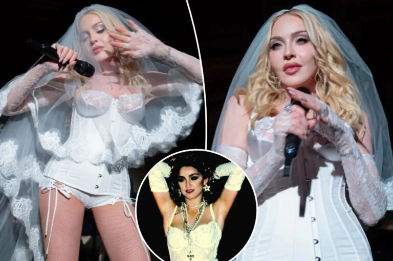 Madonna Brings Back Her Iconic 'Like a Virgin' Style in Bridal Lingerie After 40 Years