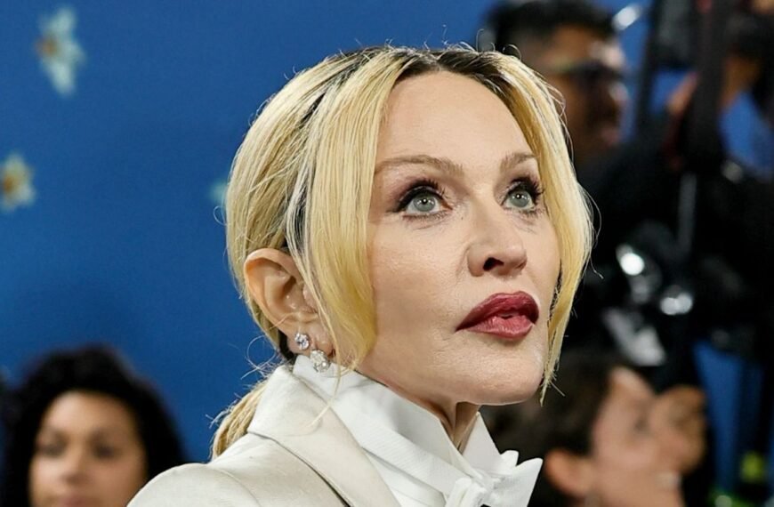 Madonna Dazzles in a Sheer Bridal Corset and Minimalist Underwear