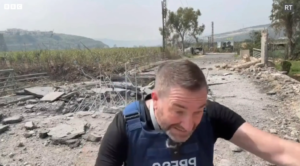 Missile Explosion Near TV Reporter During Live Broadcast from Lebanon