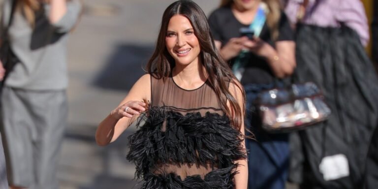Olivia Munn Stuns in a Sheer Black Dress Adorned with Feathers