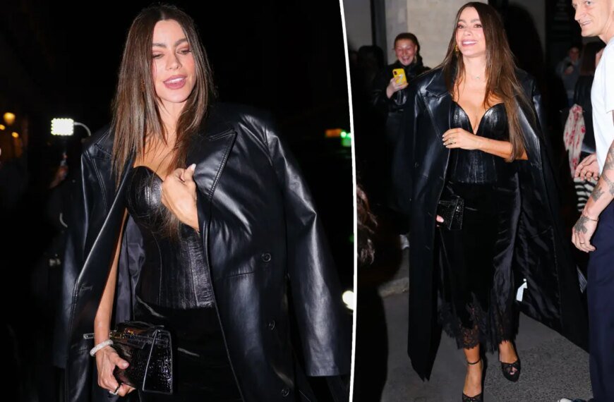 Sofía Vergara Pairs a Chic Leather Corset with a Stunning $72K Hermès Purse
