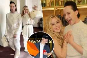 Tara Lipinski and Johnny Weir Share a Fun Moment with Their Matching Hermès Bags