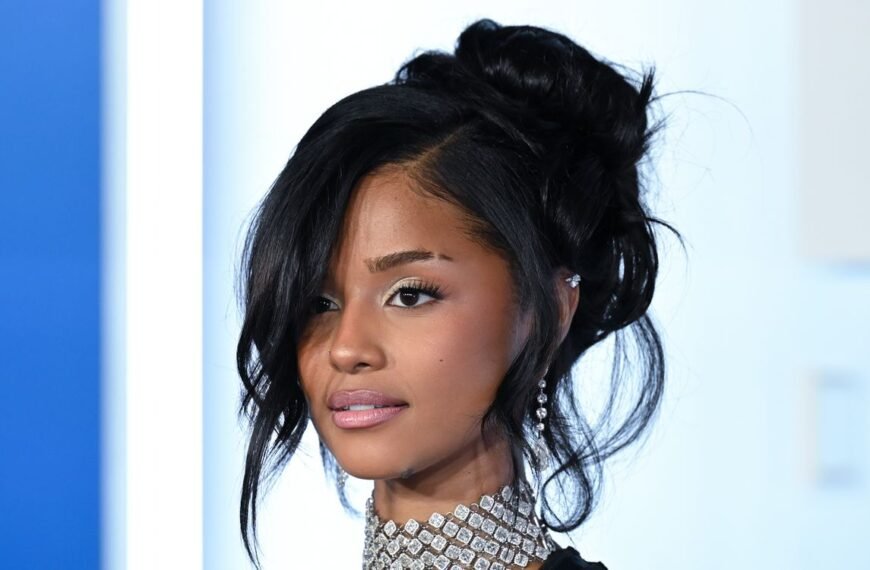 Tyla Rocks a Snakeskin Tattoo Top at Paris Fashion Week