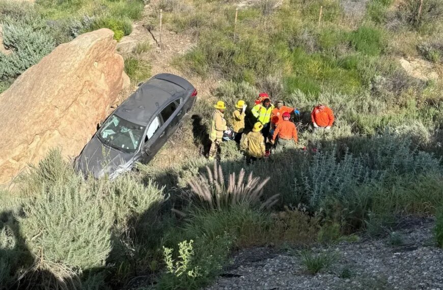 Woman Saved After Car Falls Off Embankment on 118 Freeway in Ventura County