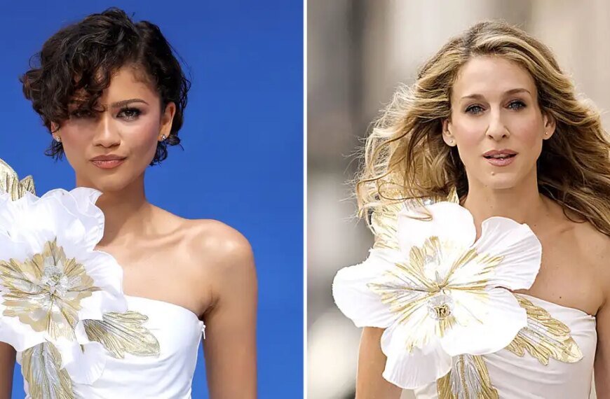 Zendaya Dazzles in White Dress Inspired by Carrie Bradshaw as Wedding Rumors Swirl with Tom Holland