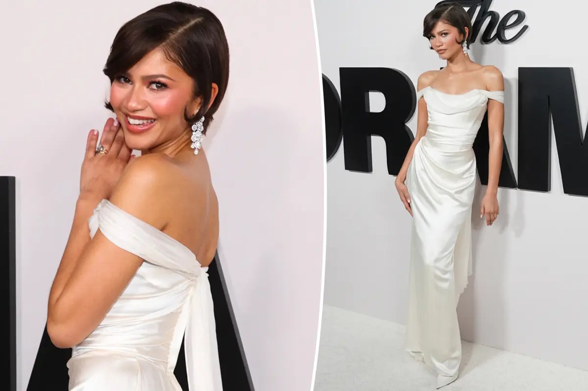 Zendaya Wows in Beautiful White Gown at 'The Drama' Premiere in LA