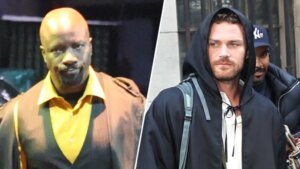 Mike Colter and Finn Jones Share a Special Moment with Krysten Ritter on the Set of 'Daredevil: Born Again'