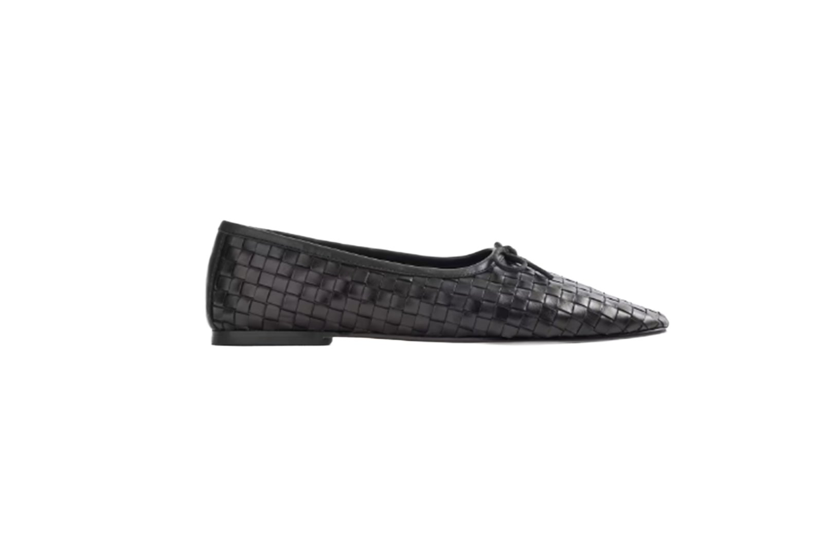 Quince Italian Leather Handwoven Square Toe Ballet Flat