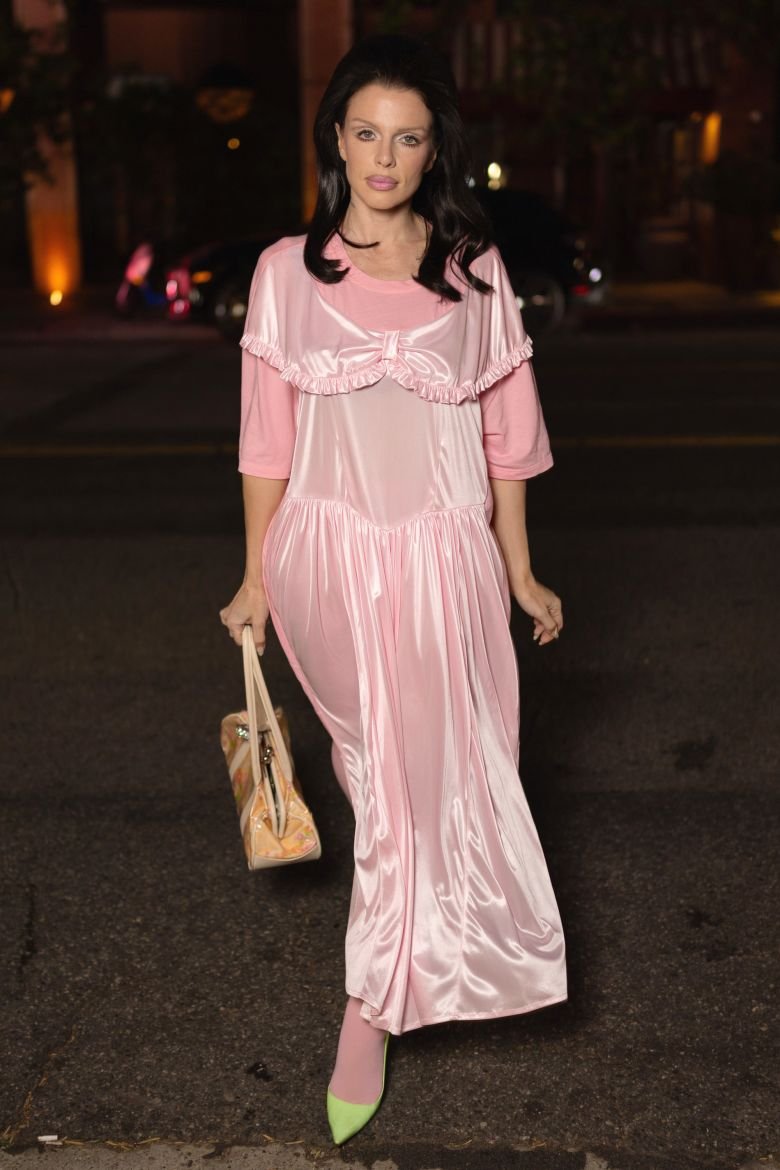 This week Julia Fox also got the memo, arriving to the Fashion Trust US Awards in a frilly pink oversized nightie by Ashley Williams.