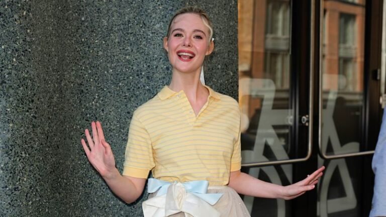 Elle Fanning Embraces Vintage Femininity with Her Slouchy Style